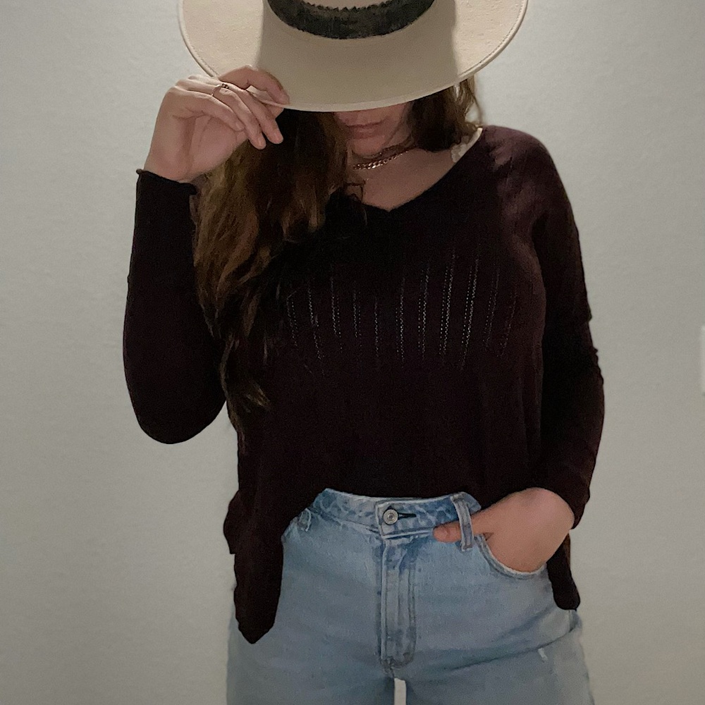 🛑SOLD🛑 Loft maroon knit sweater